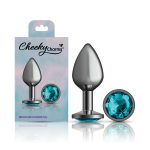 Teal Round Gem Gunmetal Metal Plug - Md - Image 5