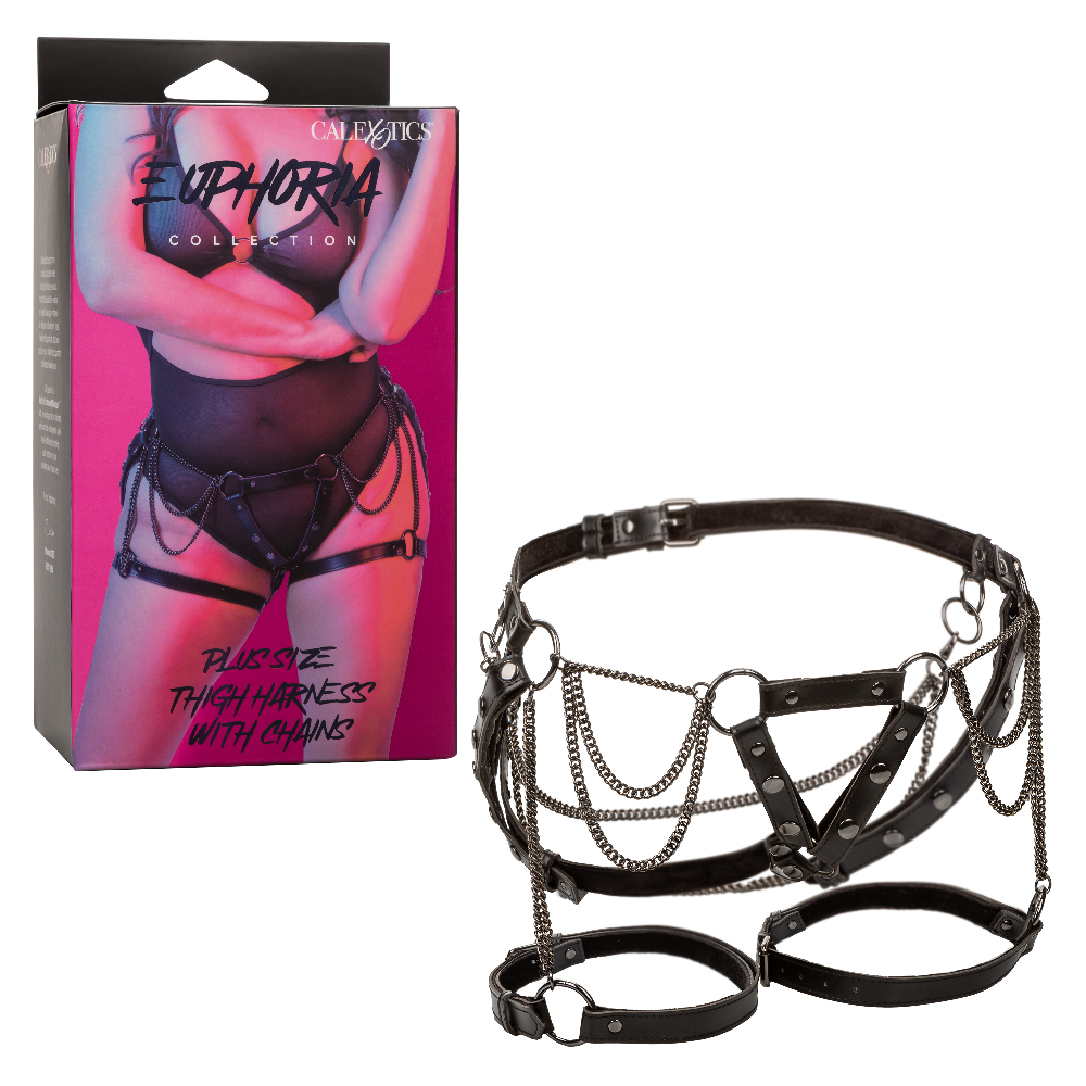 bD8P5sTTNZJbFZGNjFr0d7YoJcHERoY0 Euphoria Collection Plus Size Thigh Harness With Chains - Black - Image 1