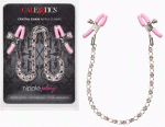 Nipple Play Crystal Chain Nipple Clamps - Pink - Image 6
