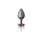 Deep Red Heart Gem Gunmetal Metal Plug - Md - Image 2