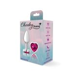 Bright Pink Heart Gem Silver Metal Plug - Sm - Image 8