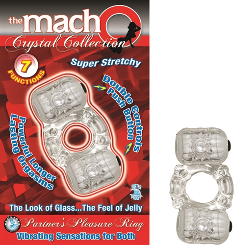 c101580a8a4c33ac4f325077cb68d87a The Macho Crystal Collection Partners Pleasure Ring Clear - Image 1