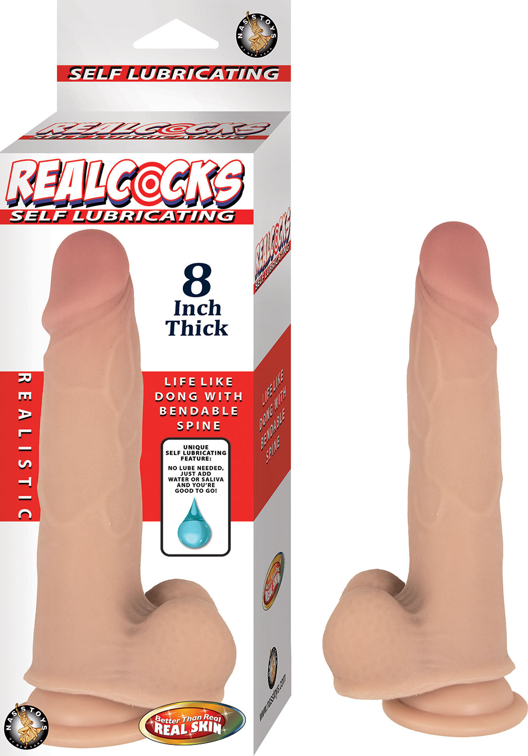 c2TyiBK6yOV80sxTMtTNrCf42k9vYuuy Realcocks Self Lubricating 8 Inch Thick - White - Image 1