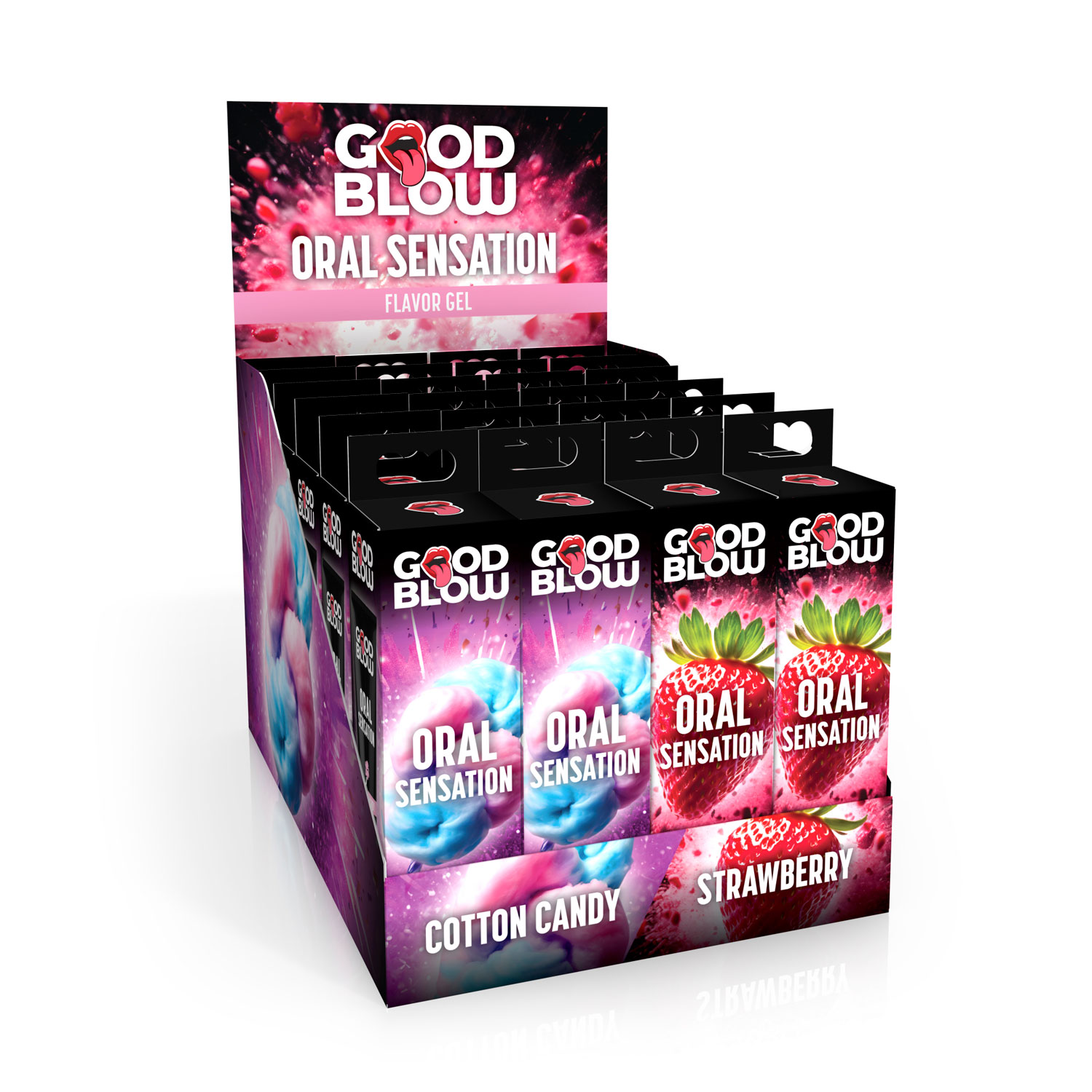 c8BfLZi3oGPikdDOaZnMdFEBCkXeEzx5 Oral Sensation Gel Pop Display Strawberry/cotton Candy - 24 Count - Image 1