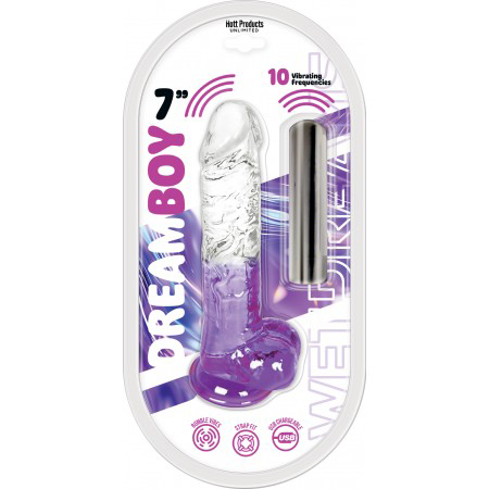 cILvFb7e Dream Boy 7" - Jelly Vibrator Wet Dreams - Clear Purple - Image 1