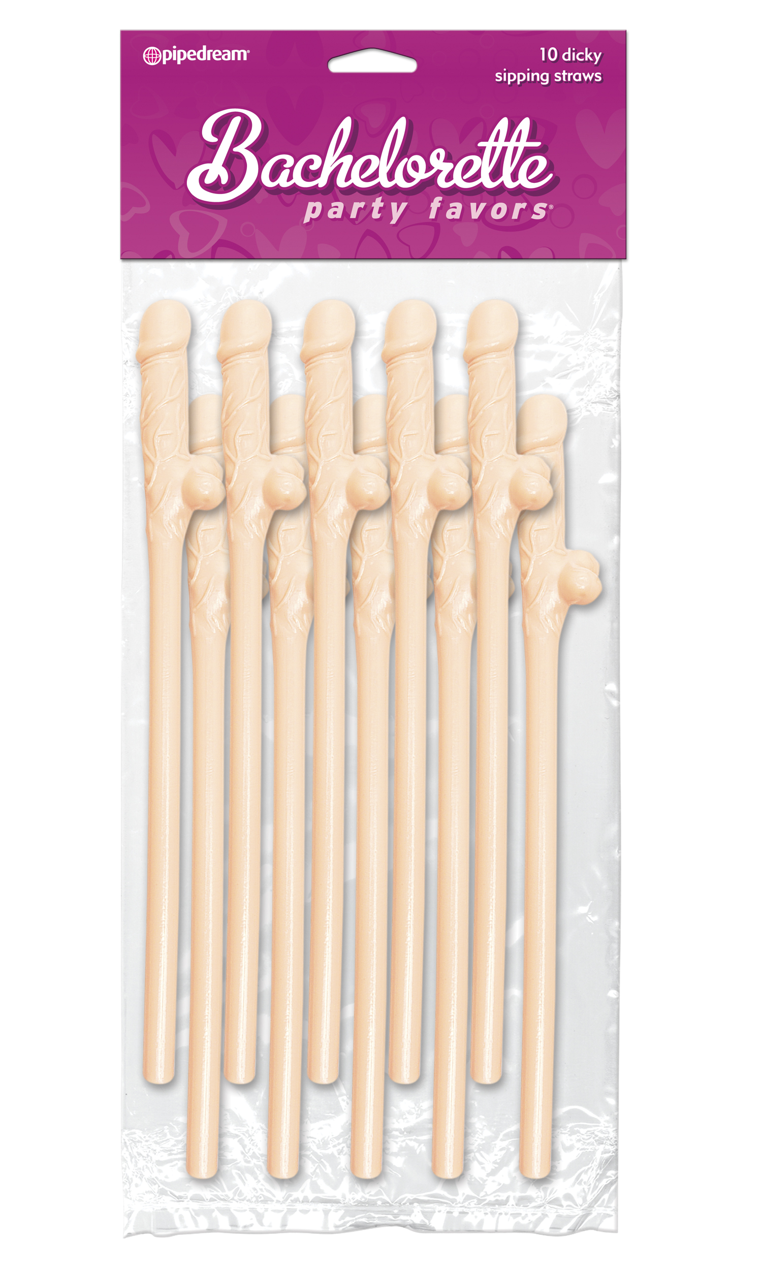 cIvTEkAeWFYK73h37joxUKsasCeTHlTx Bachelorette Party Favors - Dicky Sipping Straws - Light - 10 Piece - Image 1