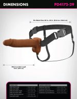 Fantasy X-Tensions Elite 8" Vibrating Hollow Silicone Strap-on - Brown - Image 4