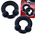 Ultraballs 2- Piece Cockring Set - Night Black - Image 4