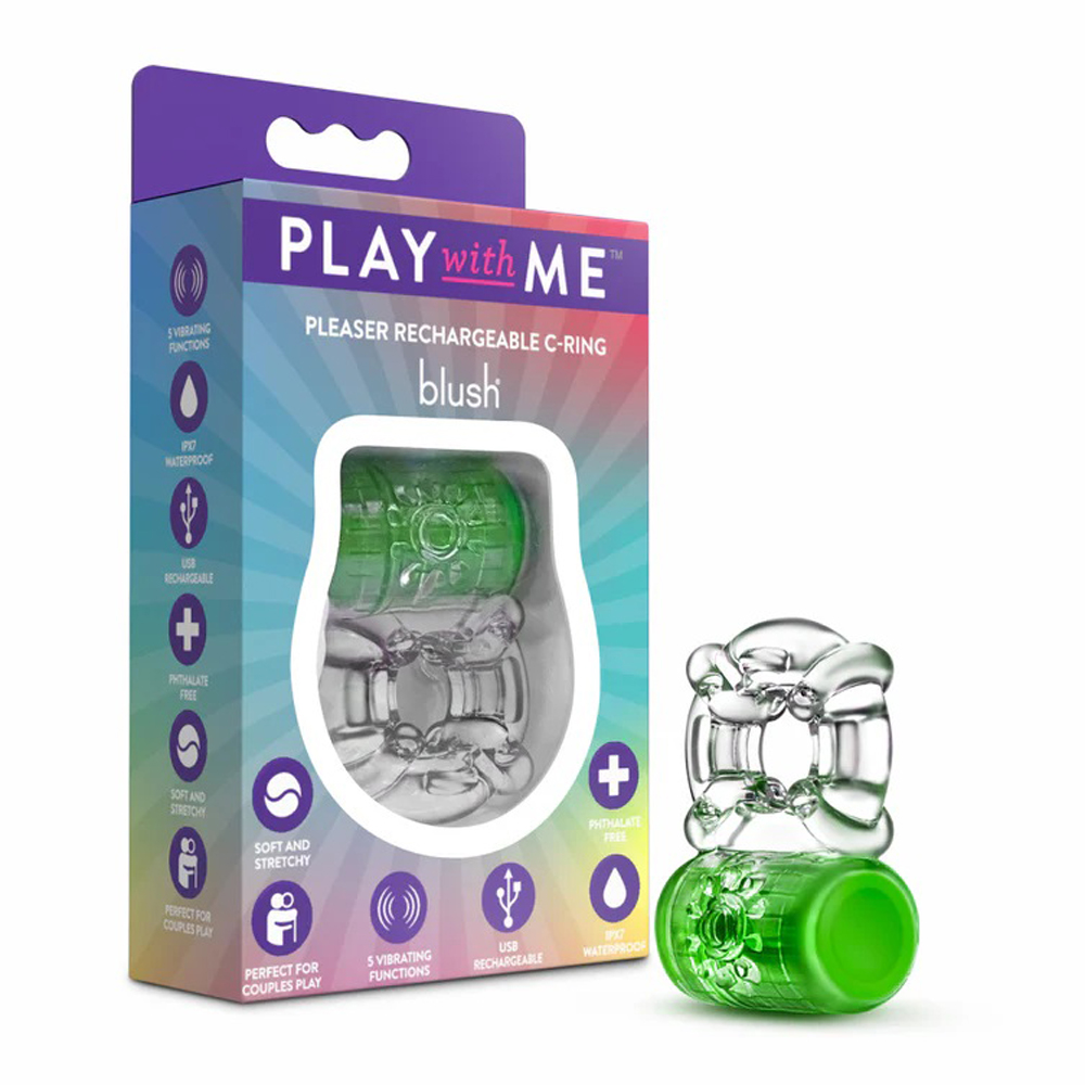 cyobAtyk Play With Me Pleaser Rechargeable C-Ring Neon-Green - Image 1