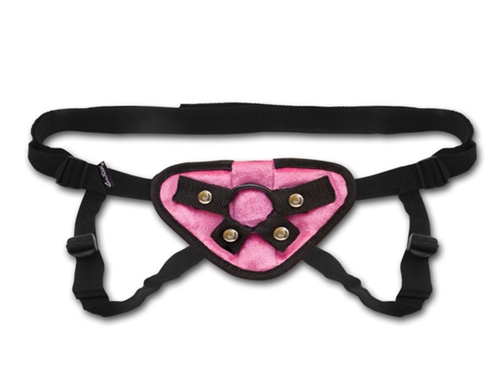 d6523a8127a7adf5a11ef3cfc5050b66 Pink Velvet Strap-on Harness - Image 1