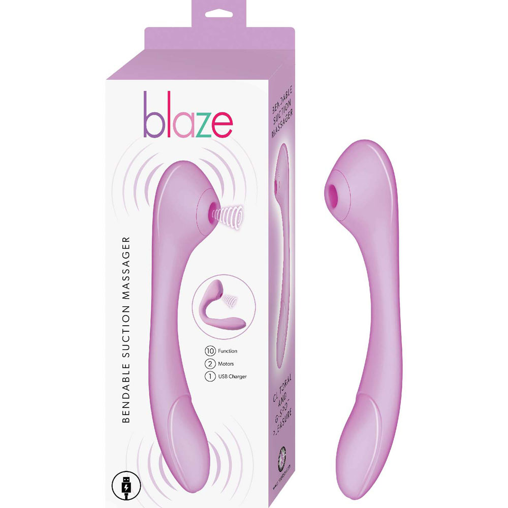 dBDU1NeHgmYZqjhbrUJFTSio2lQyADsA Blaze Bendable Suction Massager - Lavender - Image 1