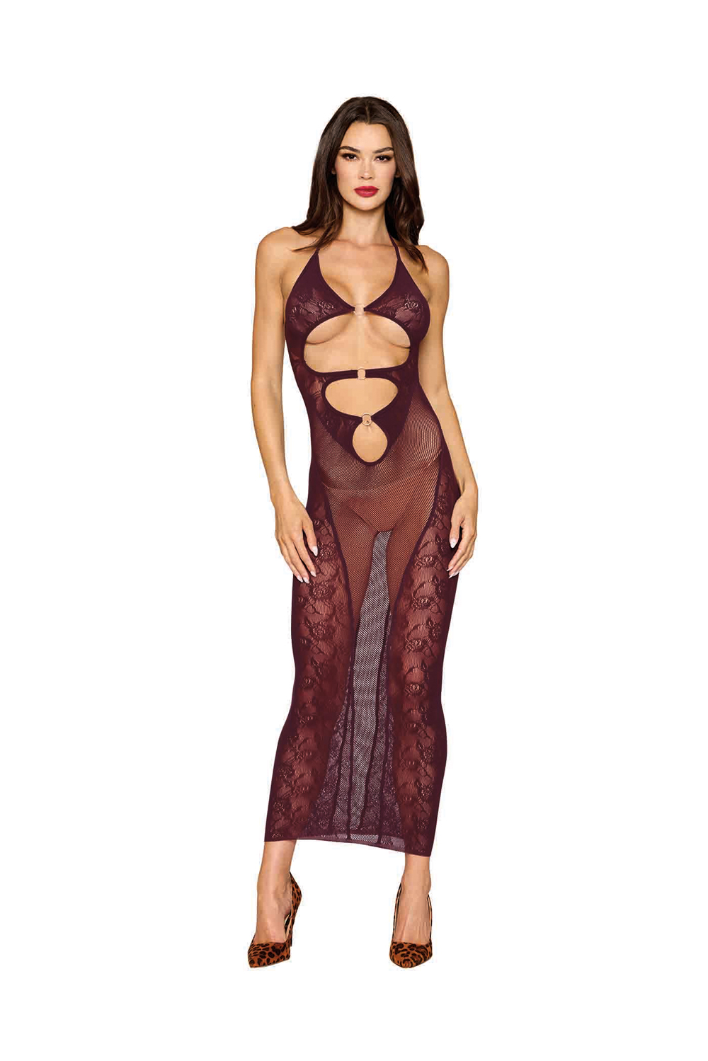 dGyLxHG3 Bodystocking Gown and Shrug Dmnd - One Size - Cherry Lacquer - Image 1