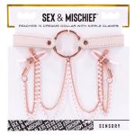 Peaches N Creame Collar With Nipple Clamps - Pink - Image 3