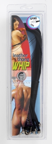 de405bccddf684117ddeae4b114c94e1 Spiked Thong Whip 20in - Image 1