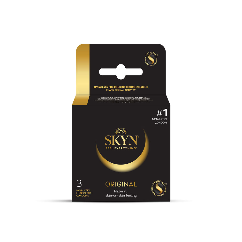 deWbdVOu Skyn Original - Non-Latex Lubricated Condoms - 3 Pack - Image 1