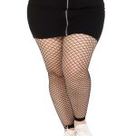 Industrial Net Footless Tights - 1x/2x - Black