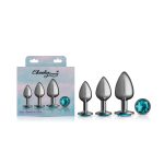 Teal Round Gem Anal Trainer Kit - Gunmetal - Image 5