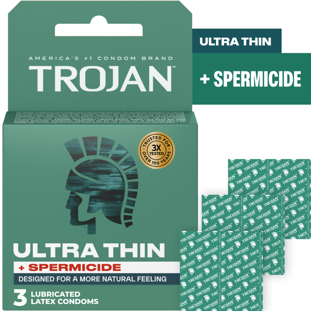 dlIZZABD Trojan Ultra Thin Armor Spermicidal Condoms - 3 Pack - Image 1