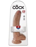King Cock 9 Inch Cock With Balls - Tan - Image 3