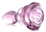 Pink Rose Glass Anal Plug - Small - Image 3