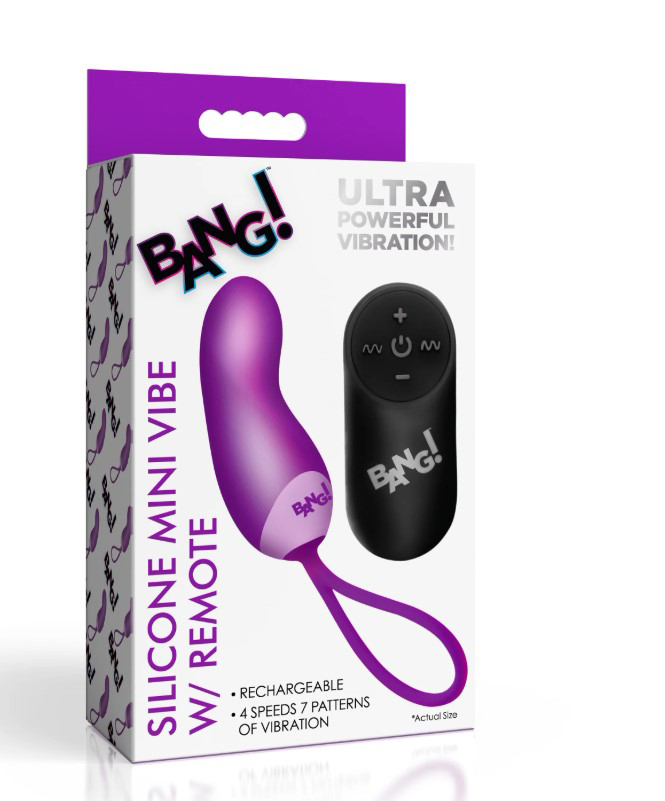 e3bQfJmZ Silicone Mini Vibe With Remote - Purple - Image 1