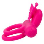 Silicone Rechargeable Dual Butterfly Ring - Pink - Image 6