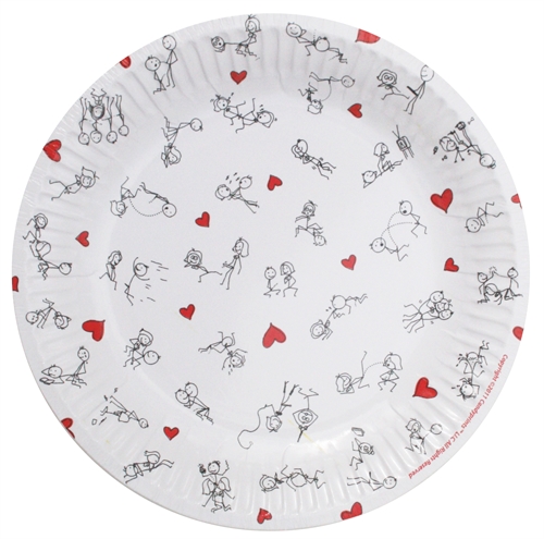e8d1f33d04f356f5f6cbd8bcdd76bcd4 Stick Figure Style 7 Inch Plates - 8 Pack - Image 1
