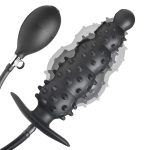 Ass Puffer Nubbed Inflatable Silicone Anal Plug - Black - Image 5