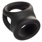 Alpha Liquid Silicone Dual Cage and Ring - Black Ring - Black - Image 2