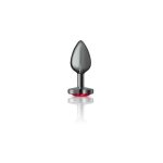 Deep Red Heart Gem Gunmetal Metal Plug - Sm - Image 2