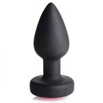 28x Silicone Vibrating Pink Gem Anal Plug With Remote - Small - Image 2