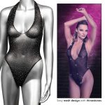 Radiance Deep v Body Suit - One Size - Black - Image 3