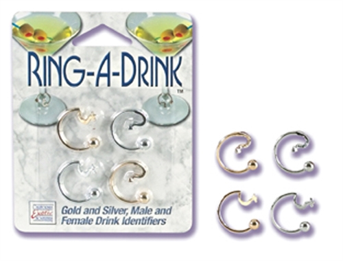 f0d1dea33ffb986041f69b010247bf0d Ring a Drink Gold and Silver Male and Female Drink Identifiers - Image 1
