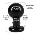 Round Butt Plug Medium - Black - Image 3