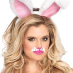 Plush Bunny Rabbit Ears Headband - White
