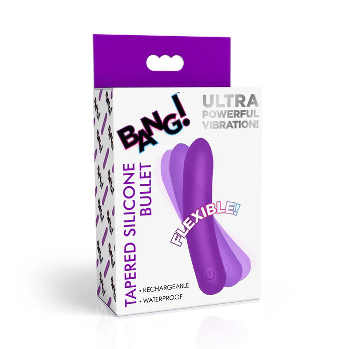 fEPFniYw Tapered Flexible Silicone Bullet - Purple - Image 1