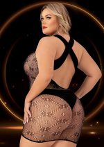 Halter Top Mini Dress - Queen Size - Black - Image 2