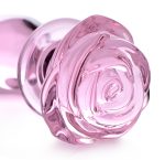 Pink Rose Glass Anal Plug - Medium - Image 2