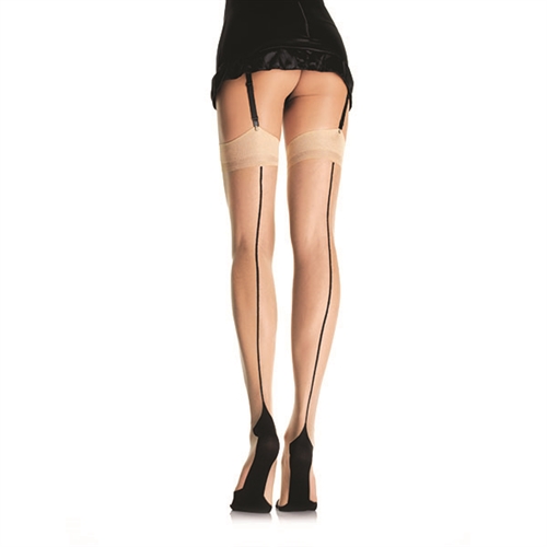 fa4fe00c72c7c75cd54d647bbd266d04 Contrast Backseam Stockings - One Size - Nude - Image 1