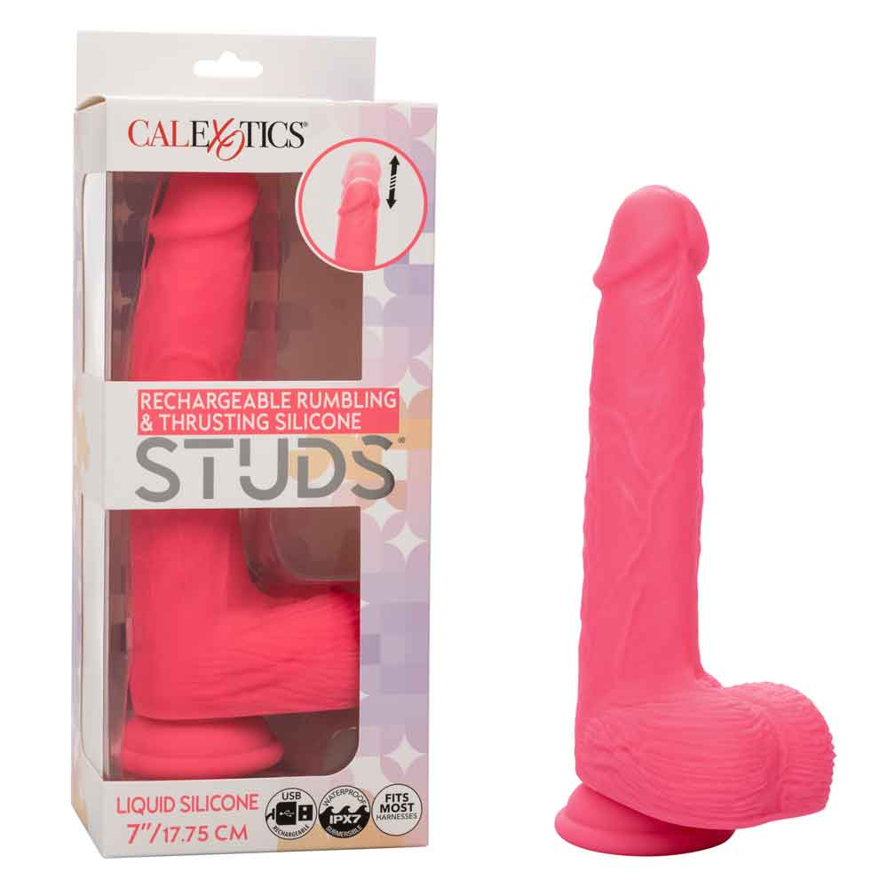 fbeWSHz1jRpEY6xT49M03lrqg5aXmxA7 Rechargeable Rumbling and Thrusting Silicone Studs - Pink - Image 1