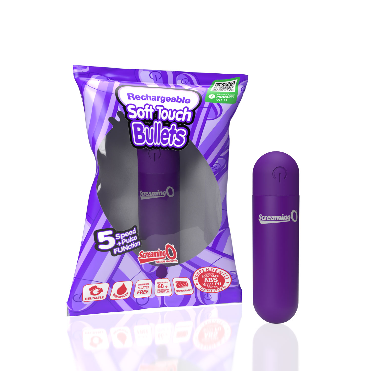 g6t95ORQFalmXVB7SbllDaZrB9fdIldP Screaming O Soft Touch Rechargeable Bullet -Purple - Image 1