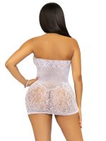 Rhinestone Lace and Net Mini Dress - One Size - White - Image 7