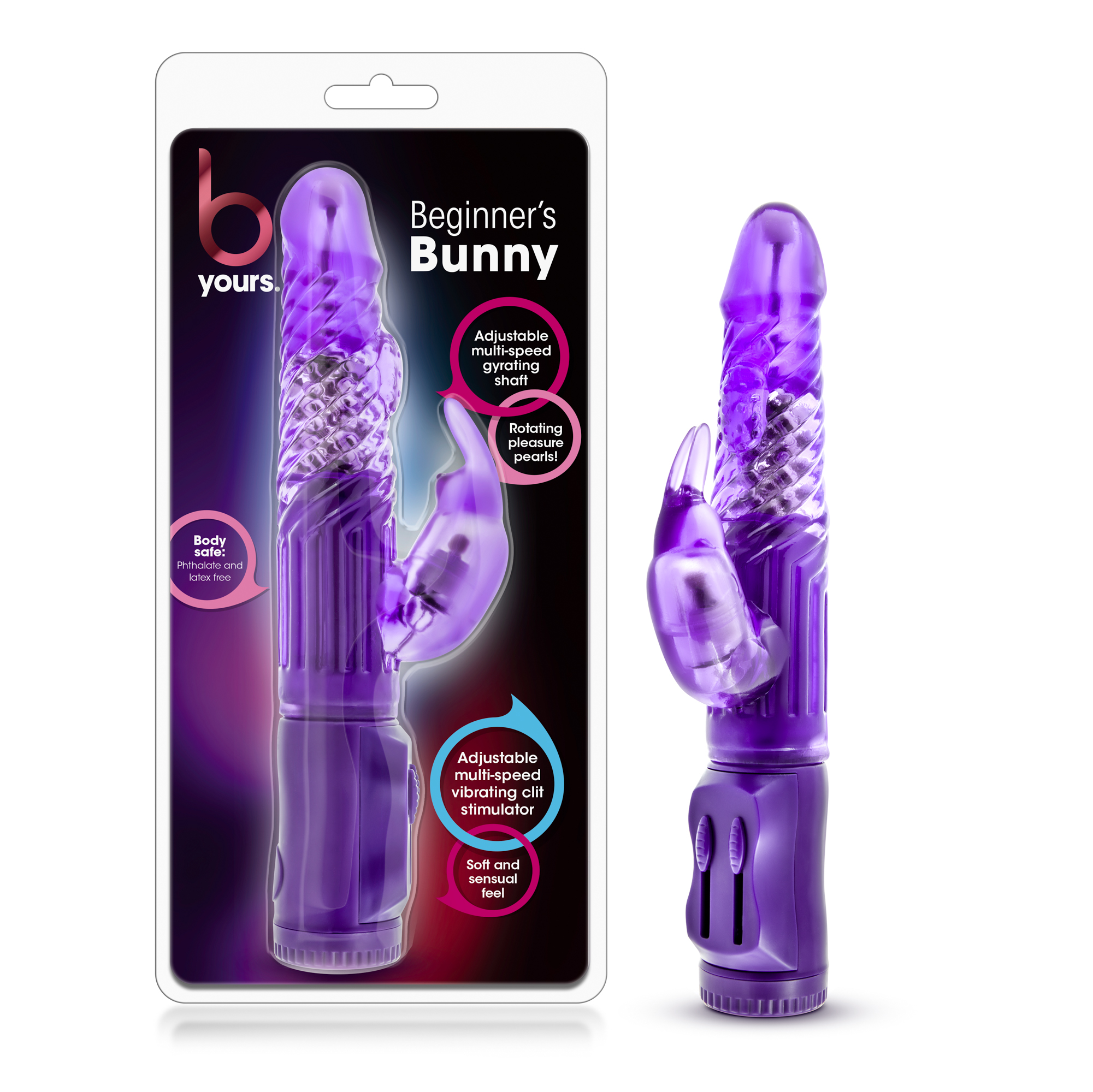 www.blushnovelties.com B Yours - Beginner's Bunny - Purple - Image 1