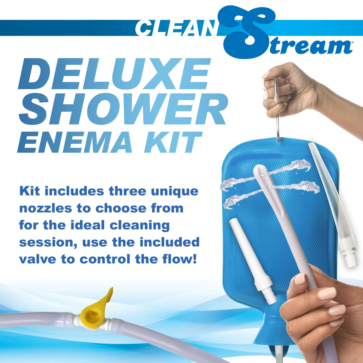 gLEEZWIeeHjdCG5DMad3E18i7Zky9Dx3 Deluxe Shower Enema Kit - Blue - Image 1