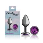 Purple Round Gem Gunmetal Metal Plug - Sm - Image 8