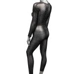 Radiance Crotchless Full Body Suit - Queen - Black - Image 6