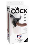 King Cock Strap on Harness With 8 Inch Cock - Brown - Image 4