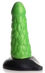 Radioactive Reptile Thick Scaly Silicone Dildo - Green - Image 3