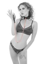 Brat Collar and Leash - Black / Rose Gold - Image 4