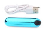 10x Rechargeable Vibrating Metallic Bullet - Blue - Image 3